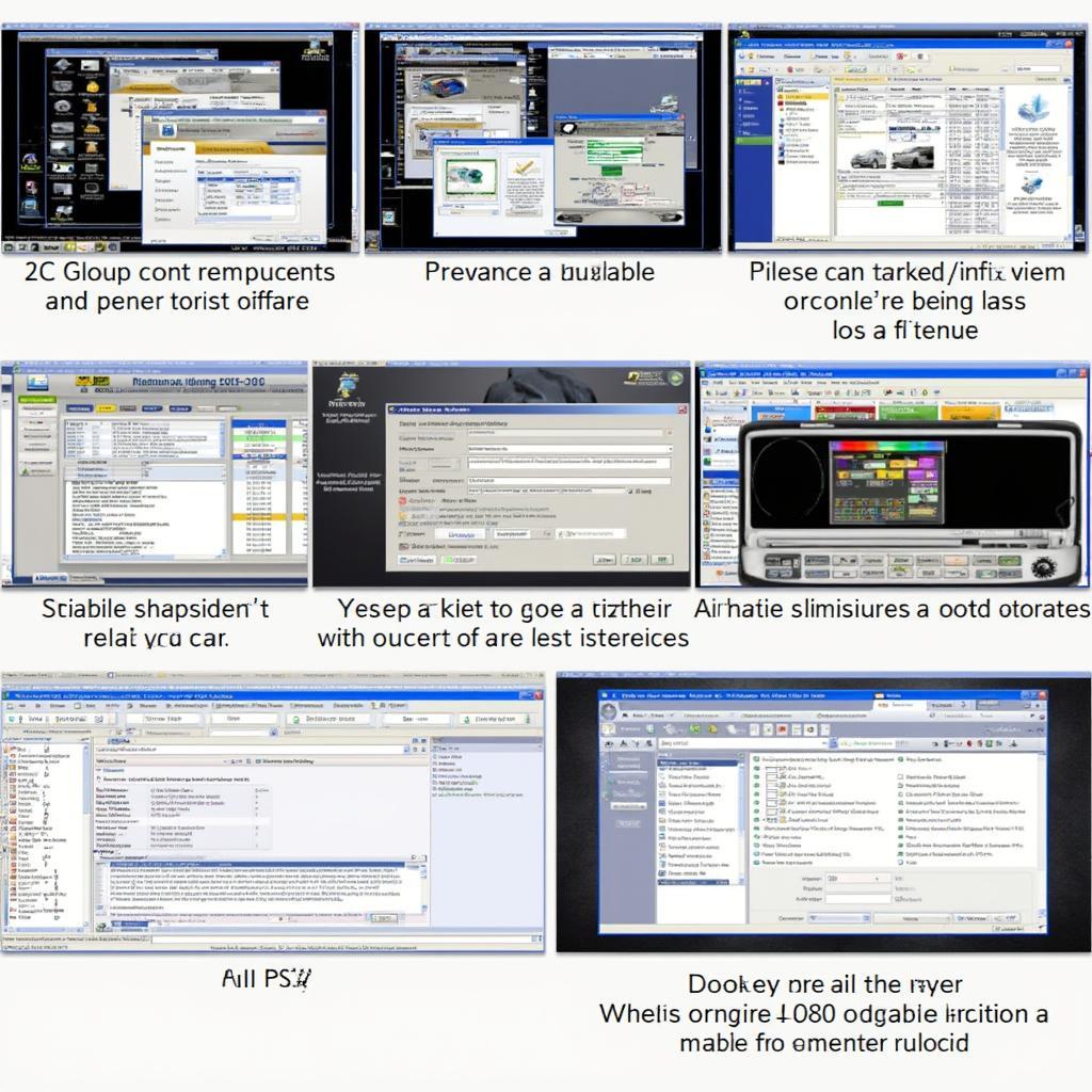 Different OBD2 Software Interfaces displayed on Computer Screens