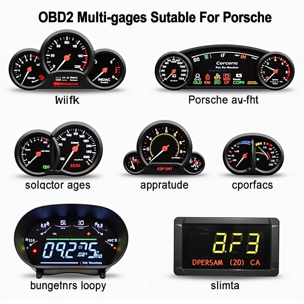 Different types of OBD2 multi-gauges for Porsche