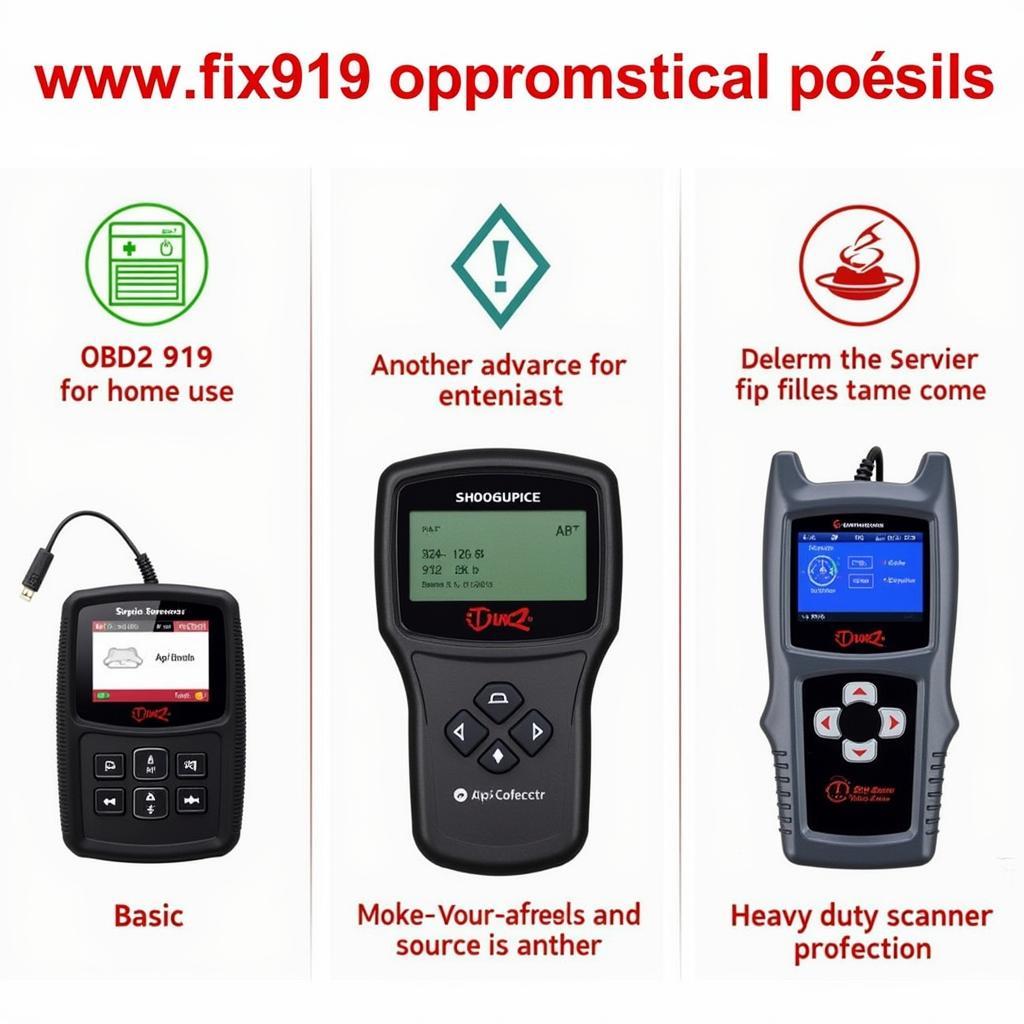 Various www.ifix919 OBD2 scanners for different needs