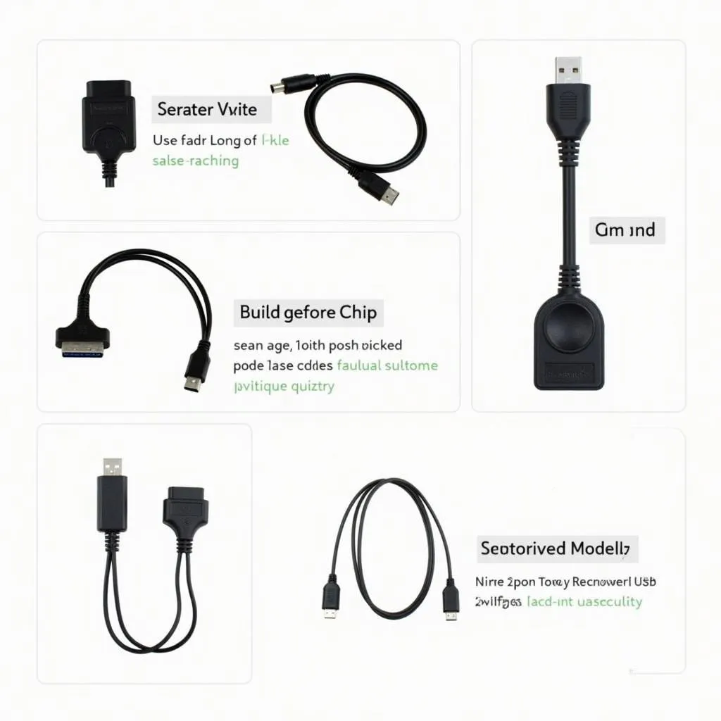 Different types of OBD2 USB cables