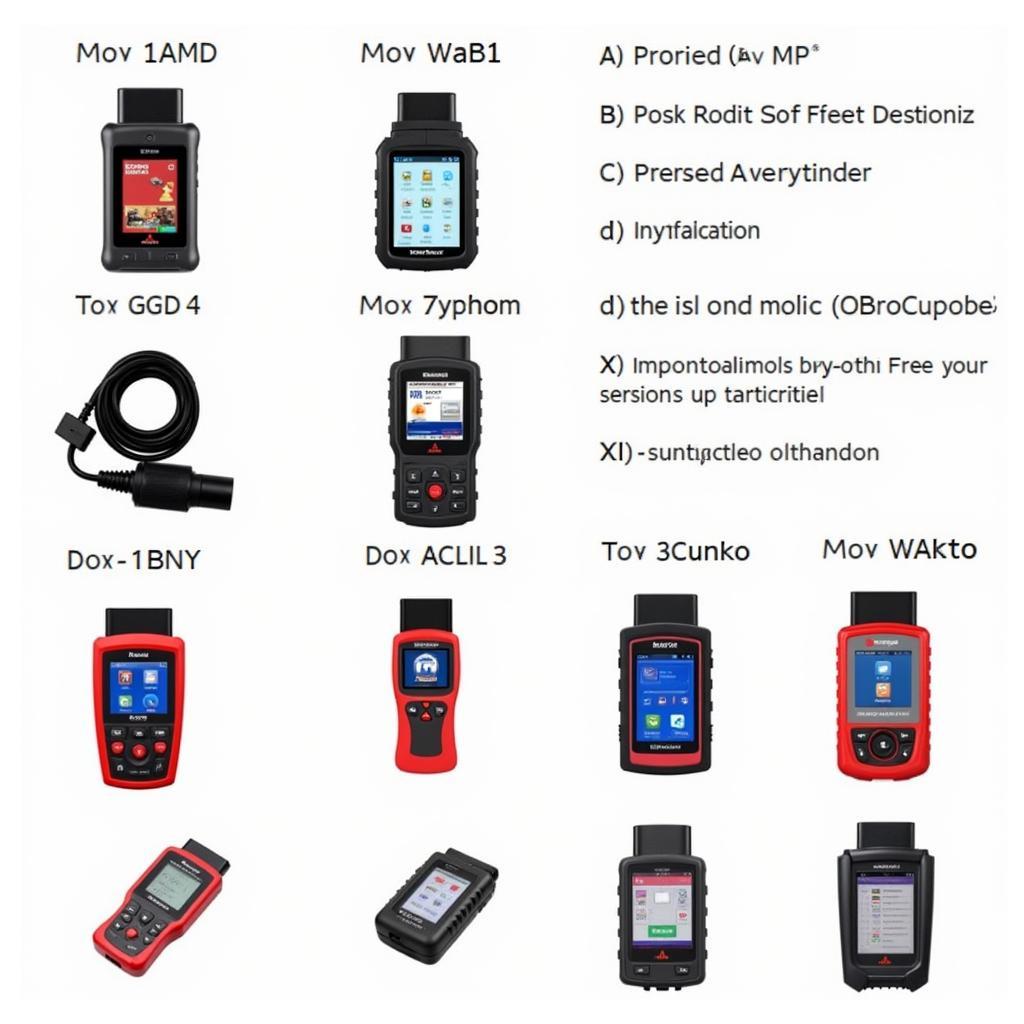 Various Mitsubishi OBD2 Scanners