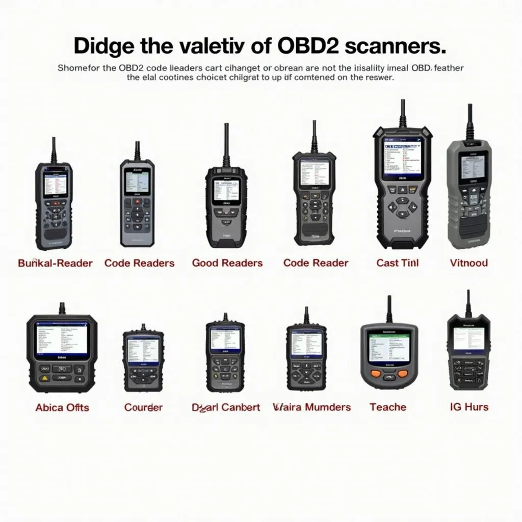 Various OBD2 scanners with different features and capabilities