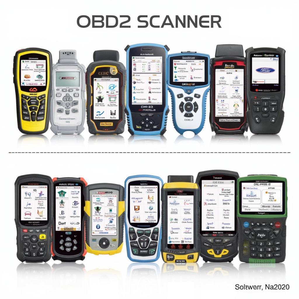 Various OBD2 scanners for different budgets and functionalities.