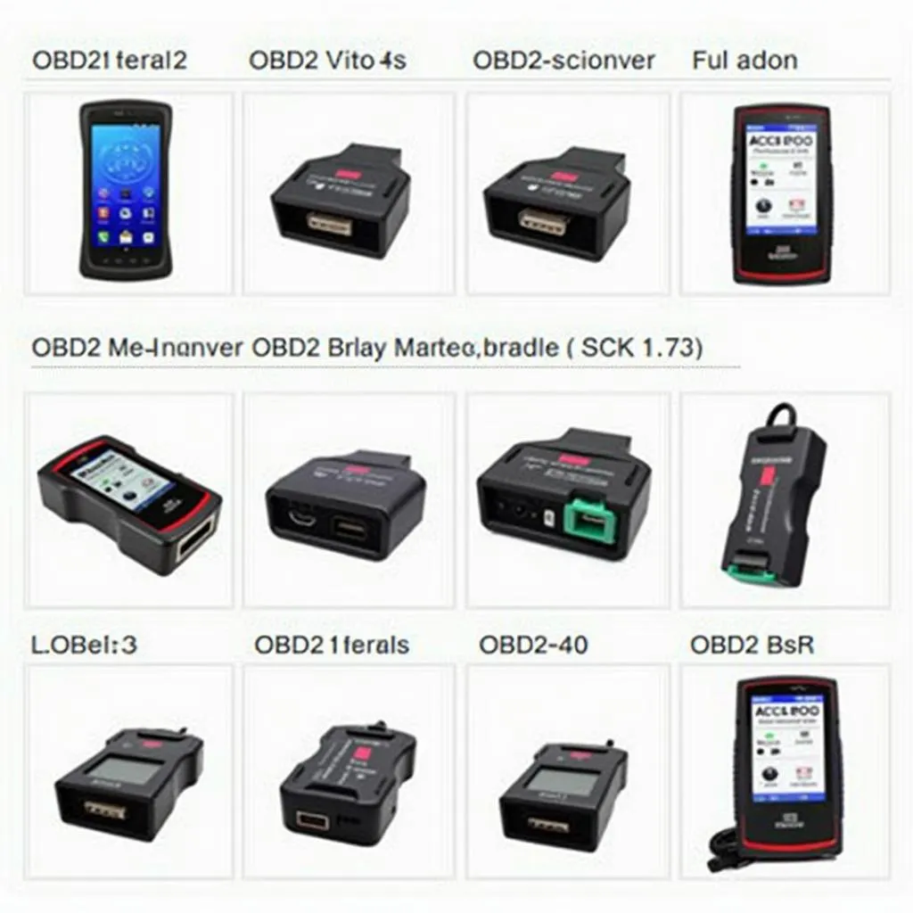 Variety of OBD2 scanners with varying features and designs