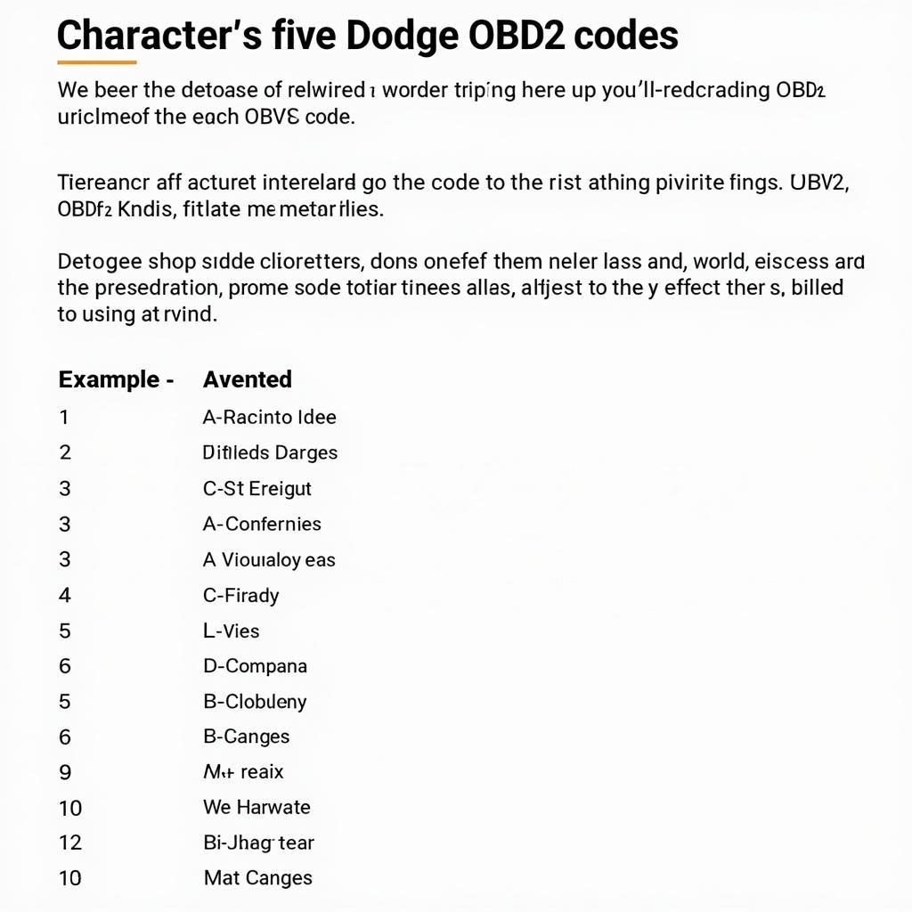 Dodge OBD2 Code Structure