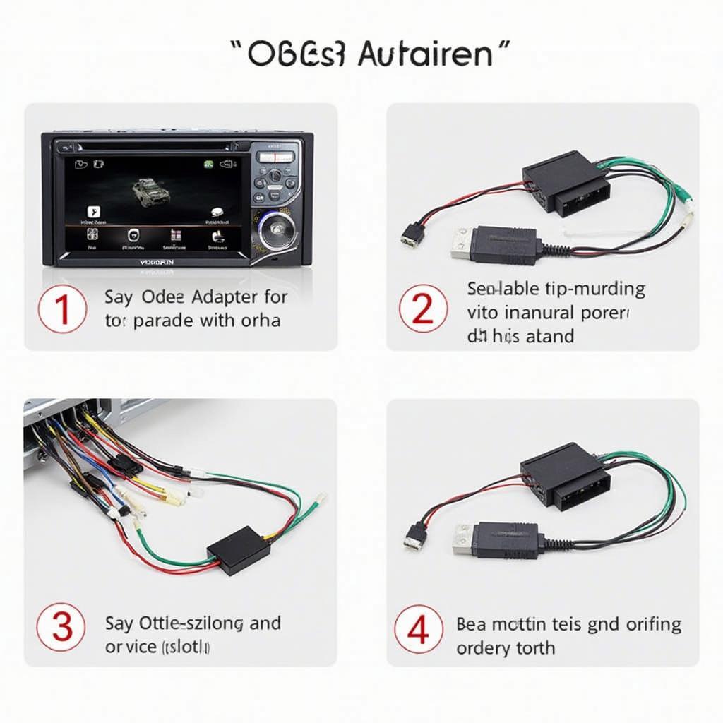 Double Din Head Unit Installation Process with OBD2 Adapter Connection