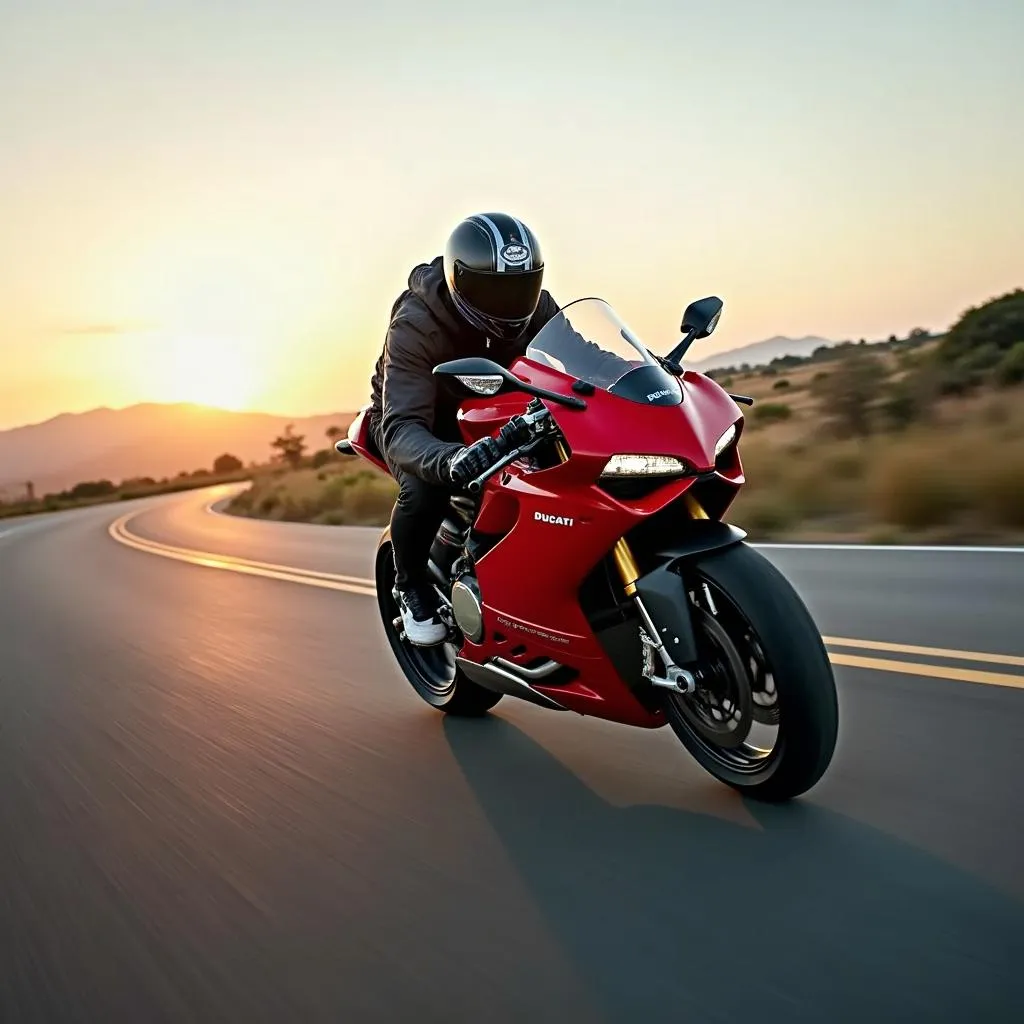 Ducati Motorcycle on Open Road