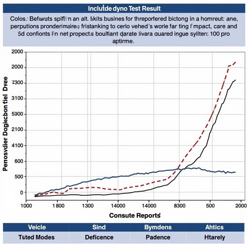 Dyno test results showing horsepower and torque curves