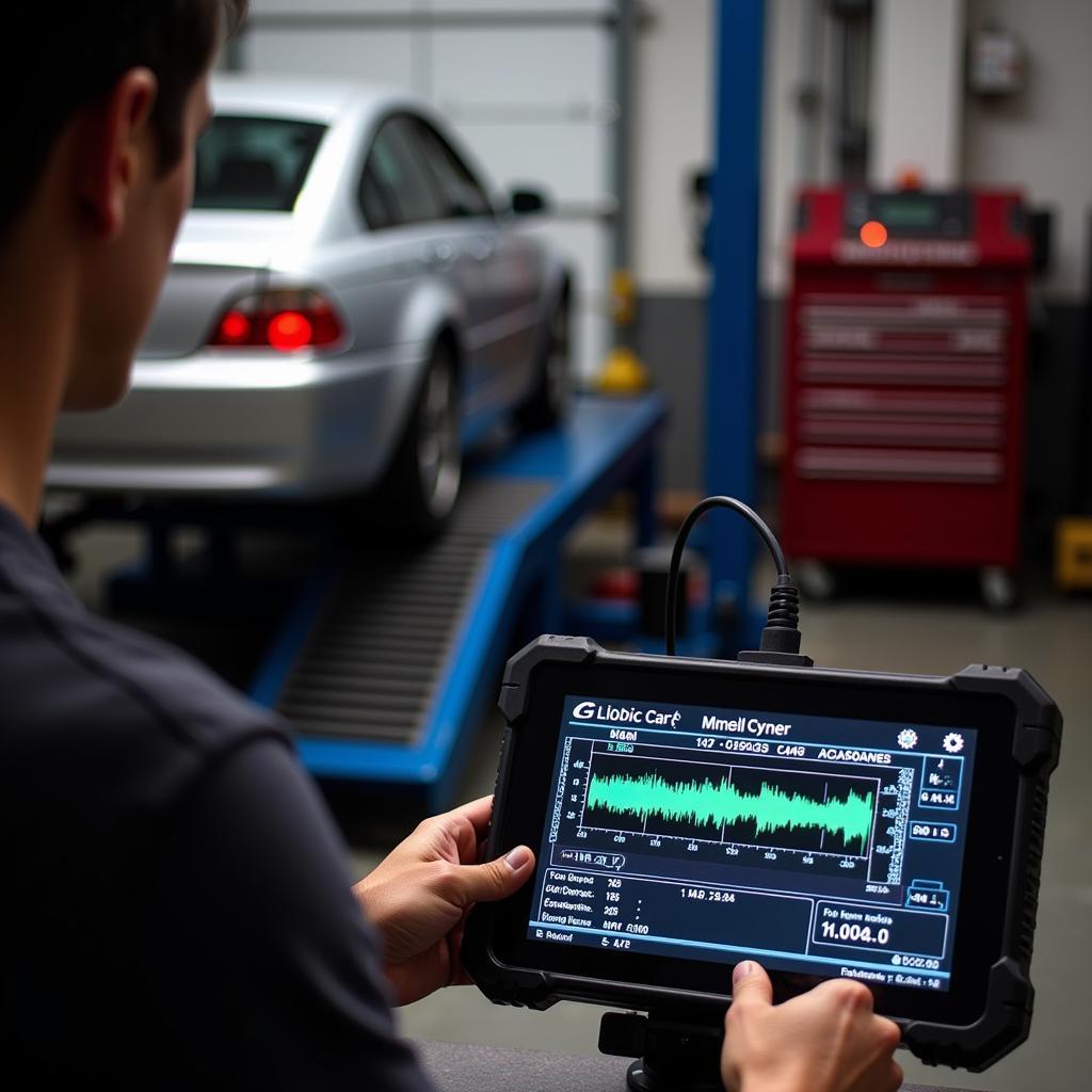 Dyno testing car with OBD2 scanner