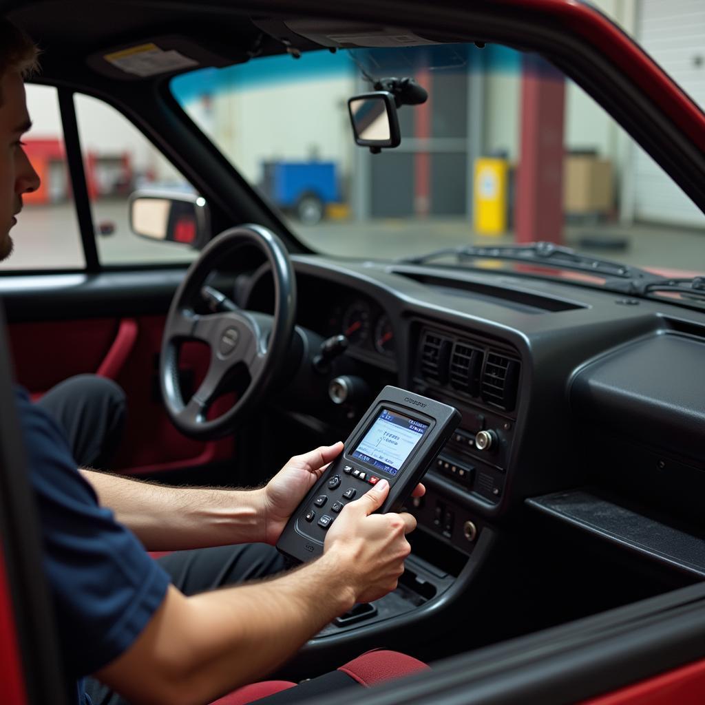 E30 OBD2 Swap Scanner in Use