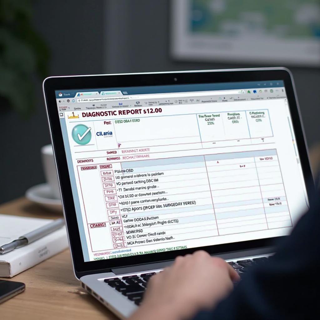 Easy OBD2 Diagnostics Report on a Laptop