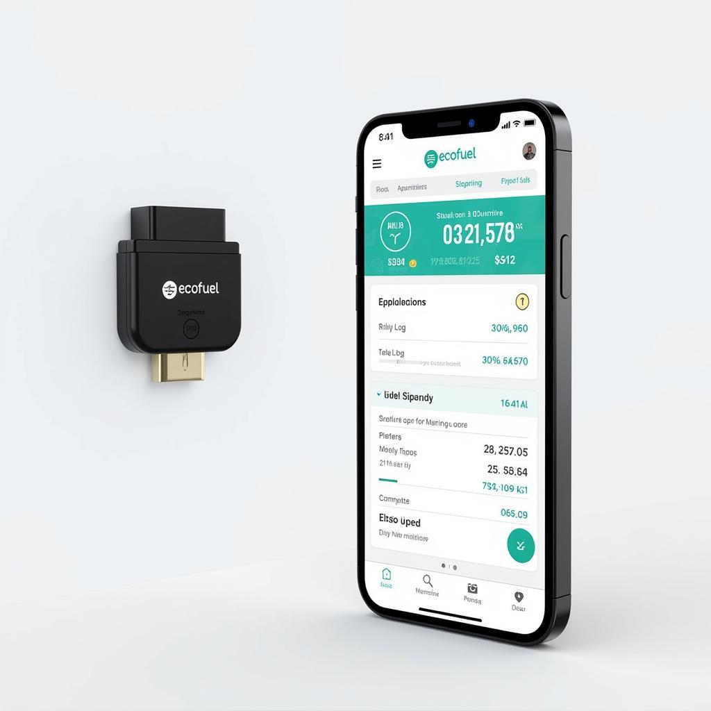 Ecofuel OBD2 App Interface with Fuel Consumption Data