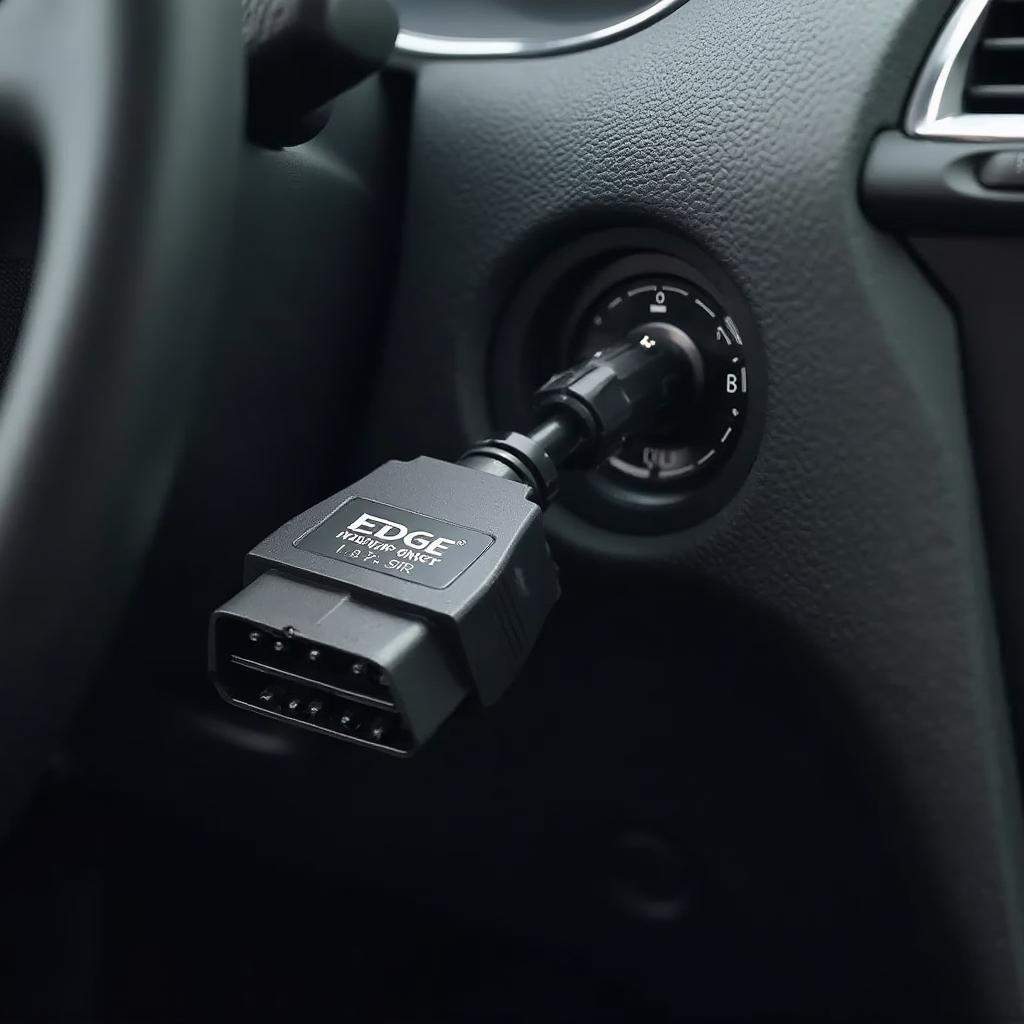 Edge OBD2 cable connected to a car's OBD2 port