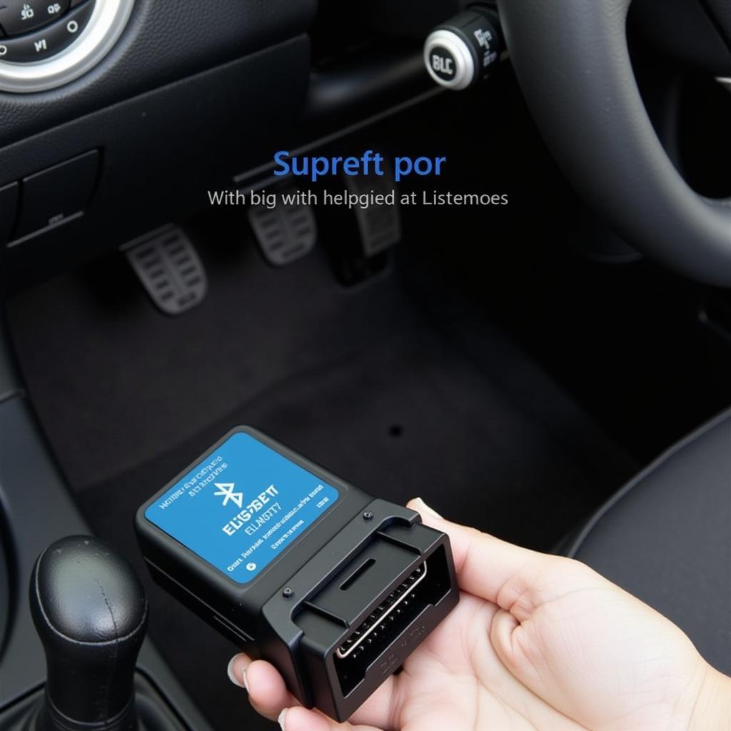 ELM327 Bluetooth Adapter Connected to Car