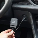 ELM327 OBD2 Adapter Connected to a Car's OBD2 Port