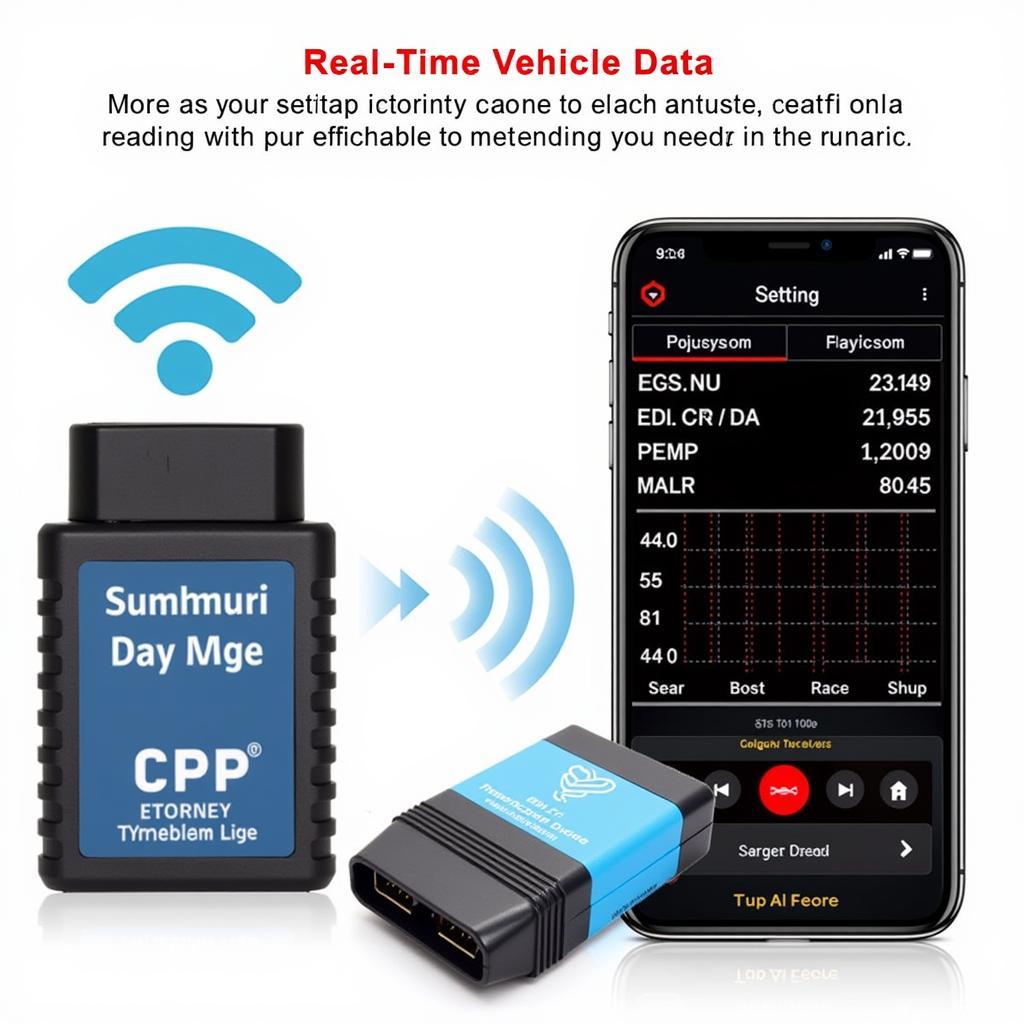 ELM327 OBD2 Reader WiFi Connected to Smartphone