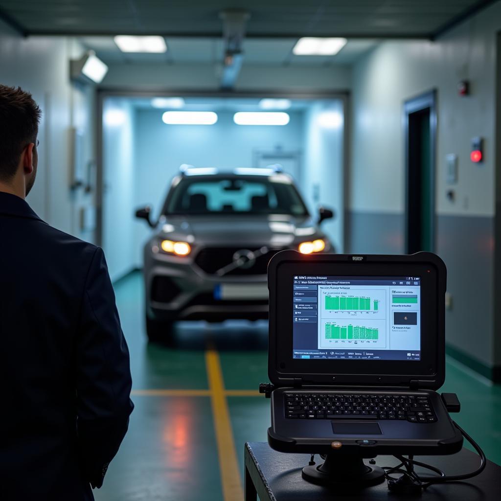 Car Undergoing Emissions Test