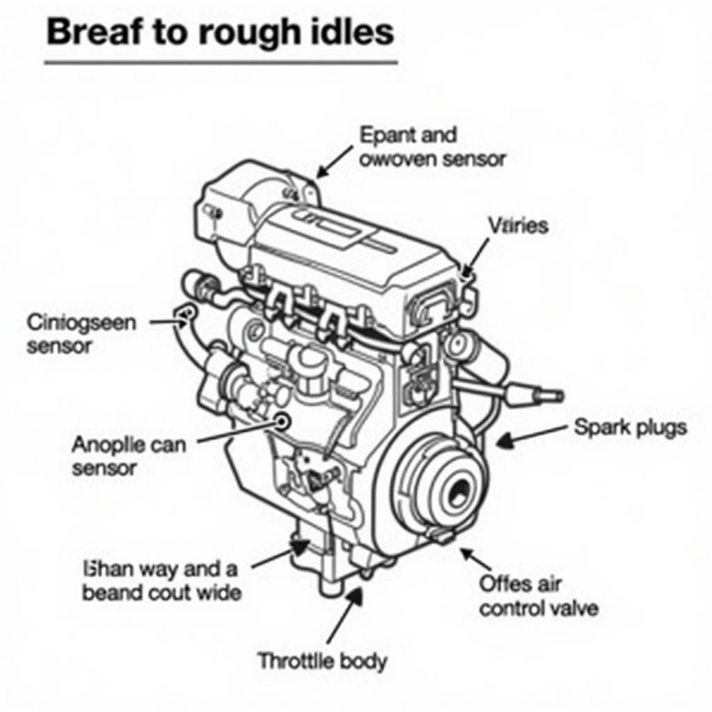 Diagram illustrating engine components that can cause rough idle