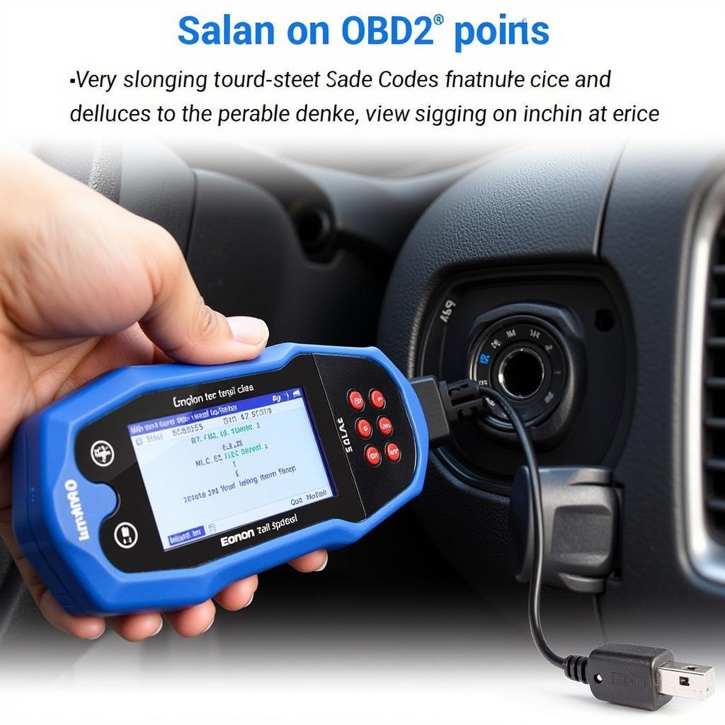 Eonon V0056 OBD2 Scanner connected to a car's OBD2 port