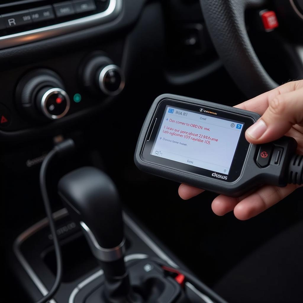 Equus OBD2 Scanner in Use