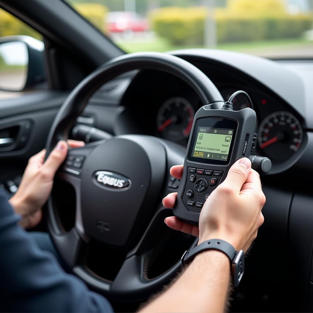 Equus OBD2 Scanner in Use