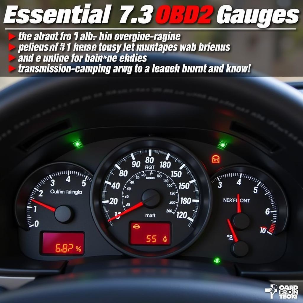 Essential 7.3 OBD2 Gauges Displaying Engine Data