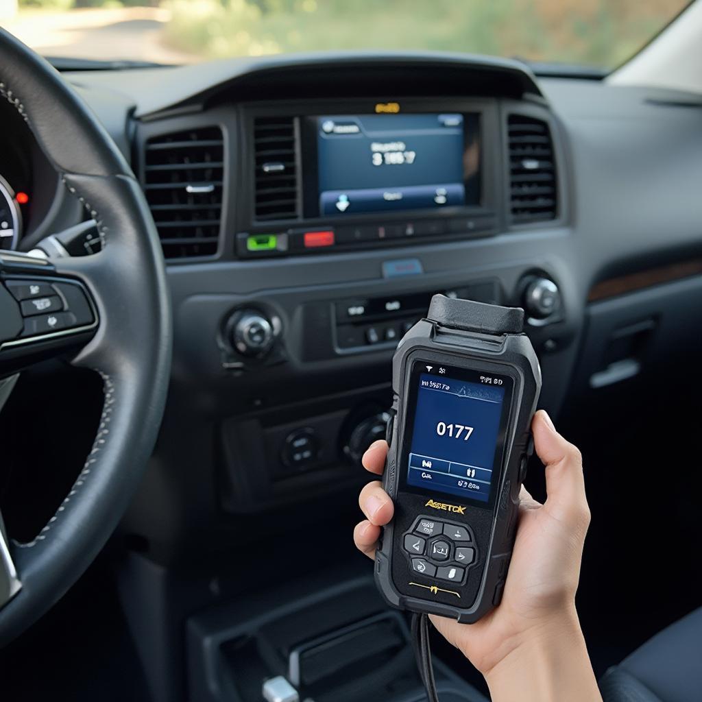 OBD2 Code Reader Displaying P0171 Code on a 100 Series Landcruiser