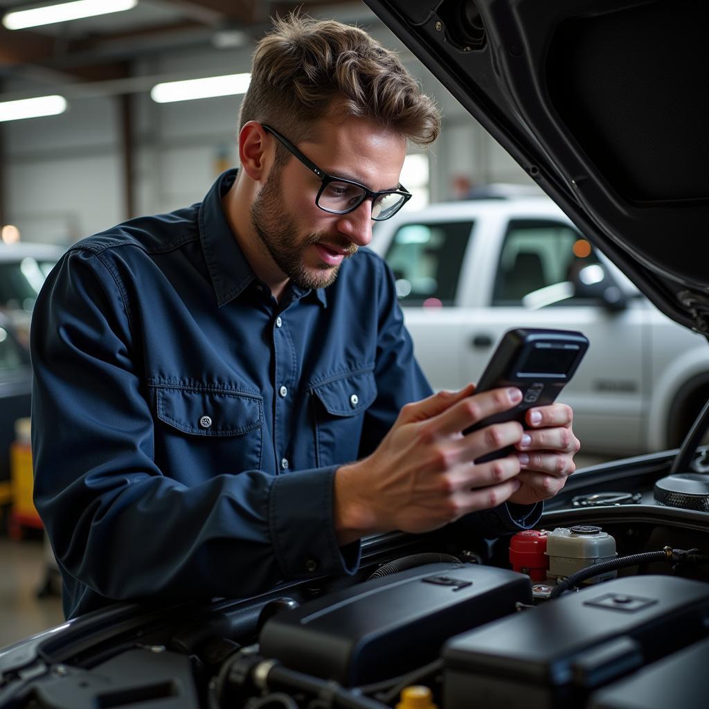 Expert Reviewing OBD2 Scanner