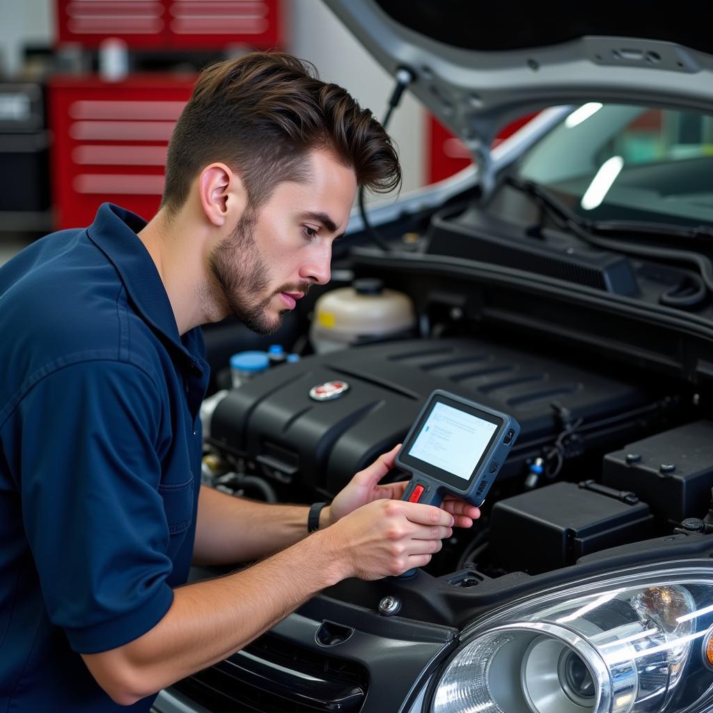 Fiat Mechanic Diagnosing Engine Issue