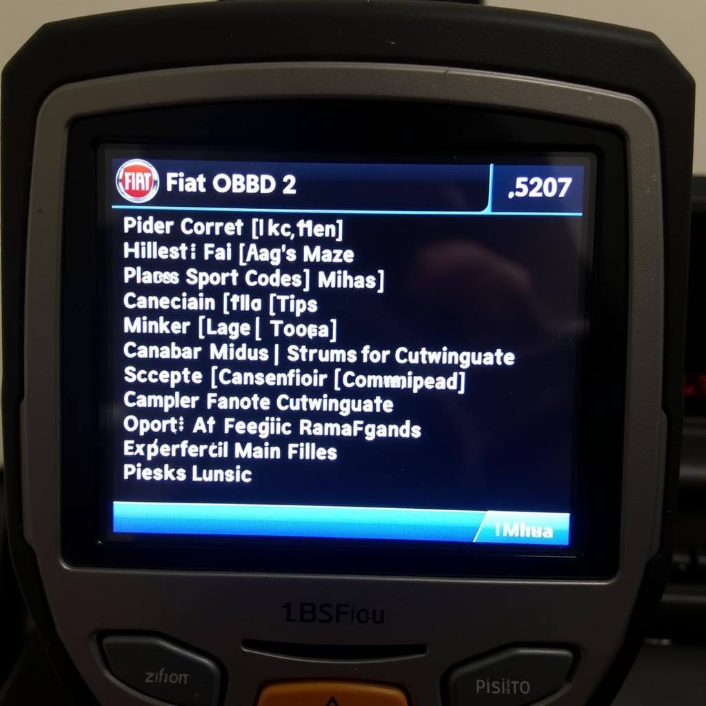 Fiat OBD2 Error Codes on Scanner Screen