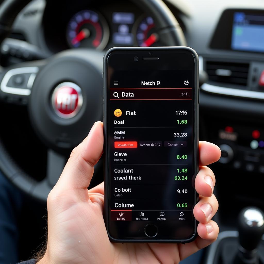 Fiat OBD2 Scanner App on Smartphone