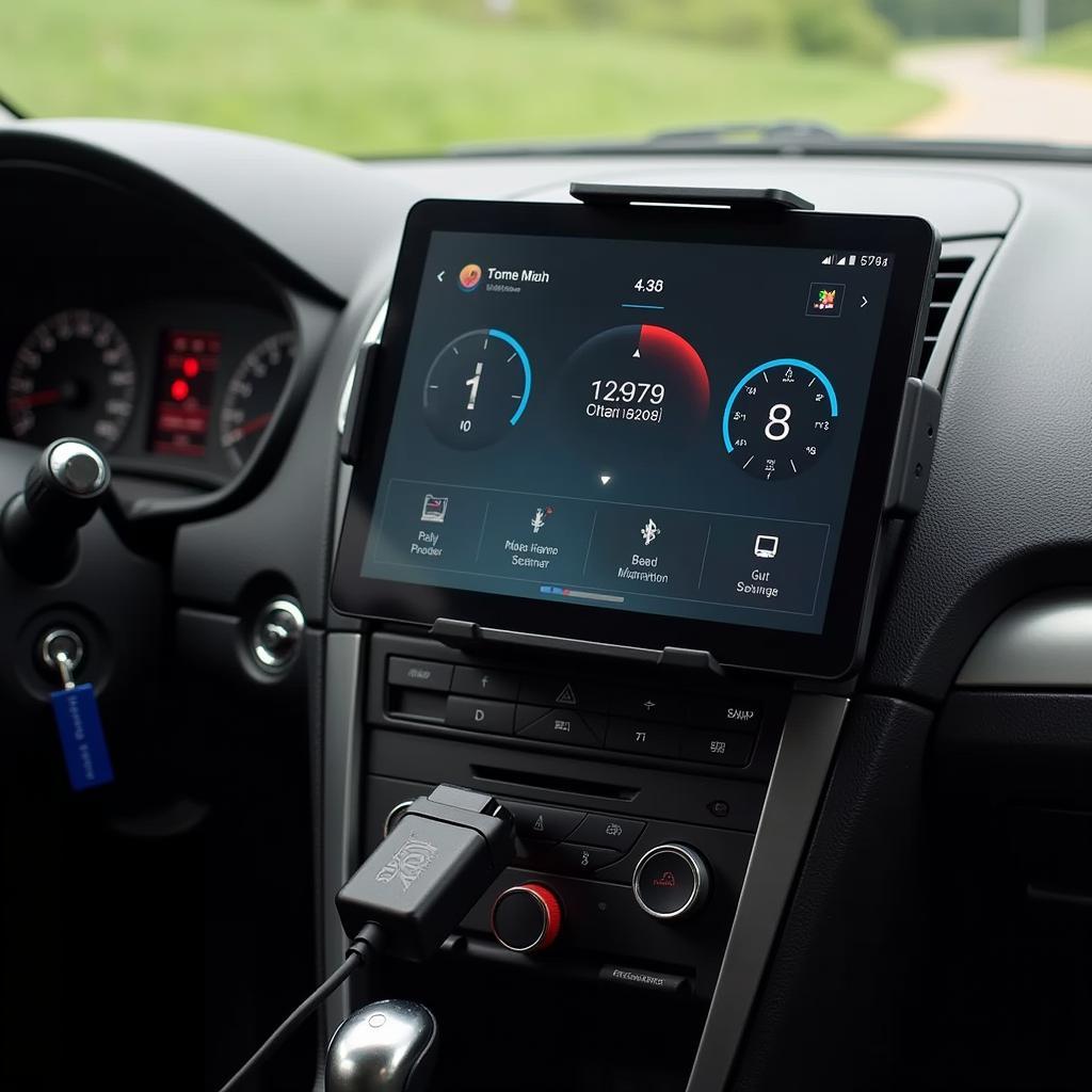 Amazon Fire 7 Tablet Connected to Bluetooth OBD2 Scanner