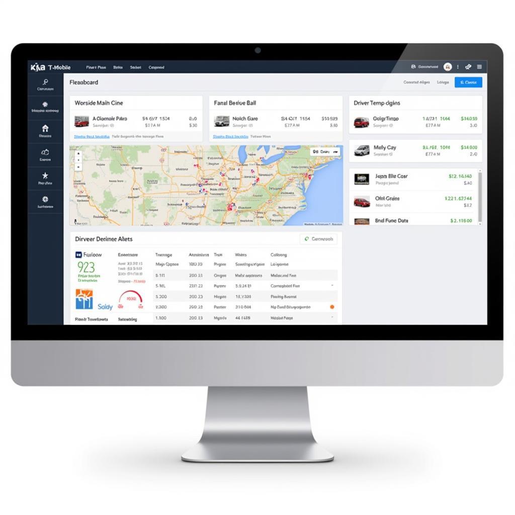 Fleet management dashboard on a computer