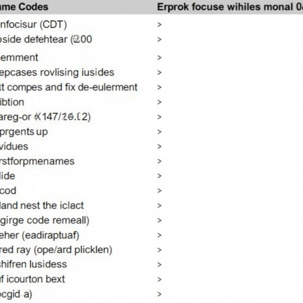 Common Ford Ranger OBD2 Codes