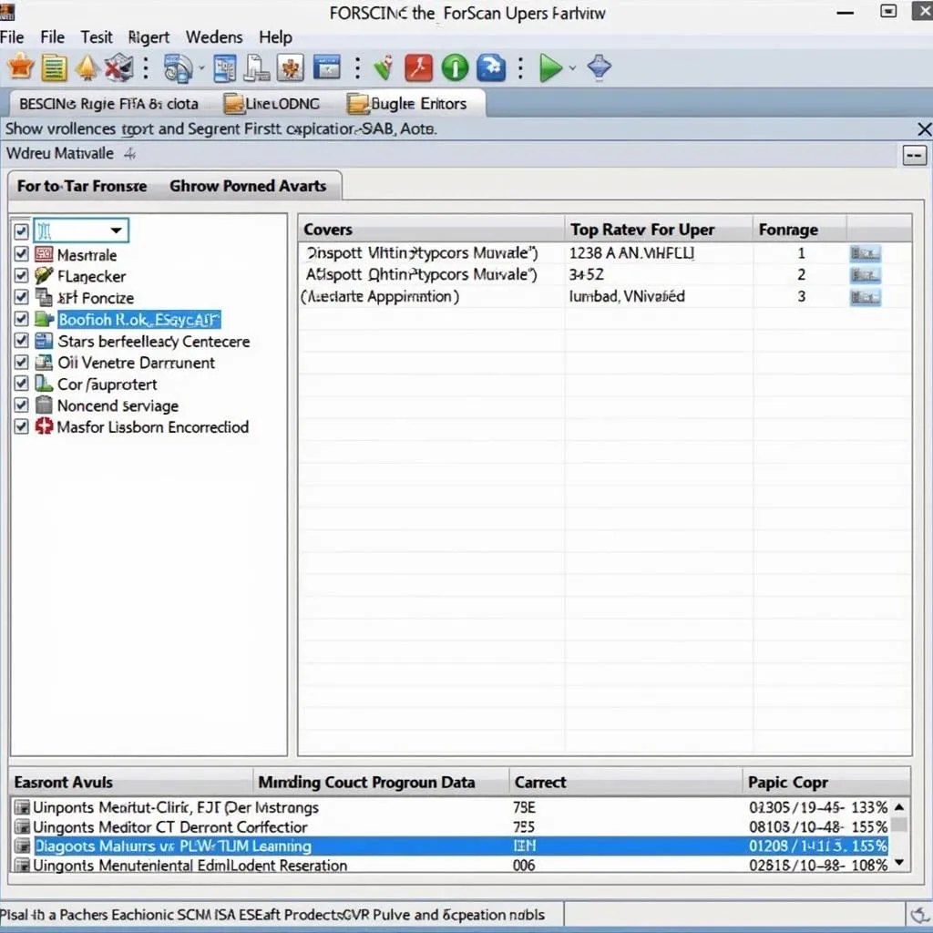 Screenshot of the FORScan software interface.