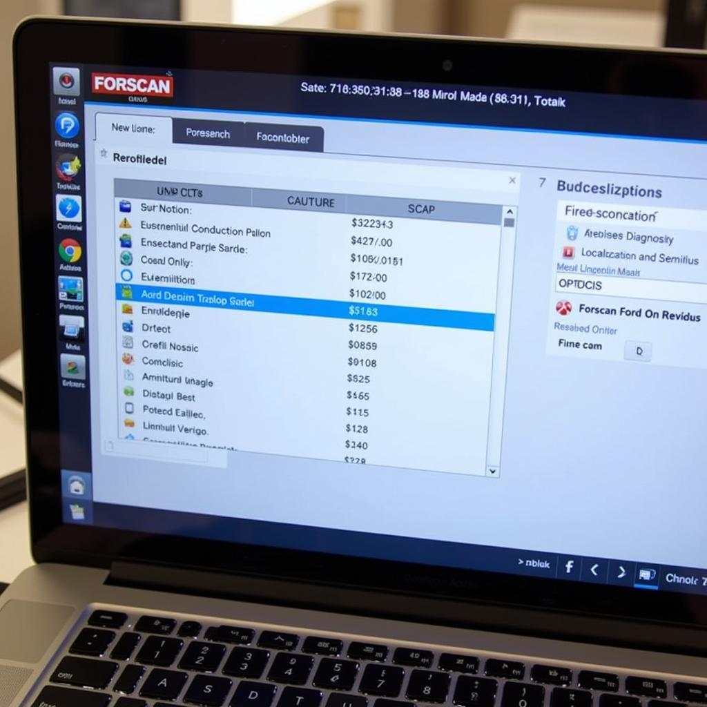 Forscan Software Interface on a Laptop