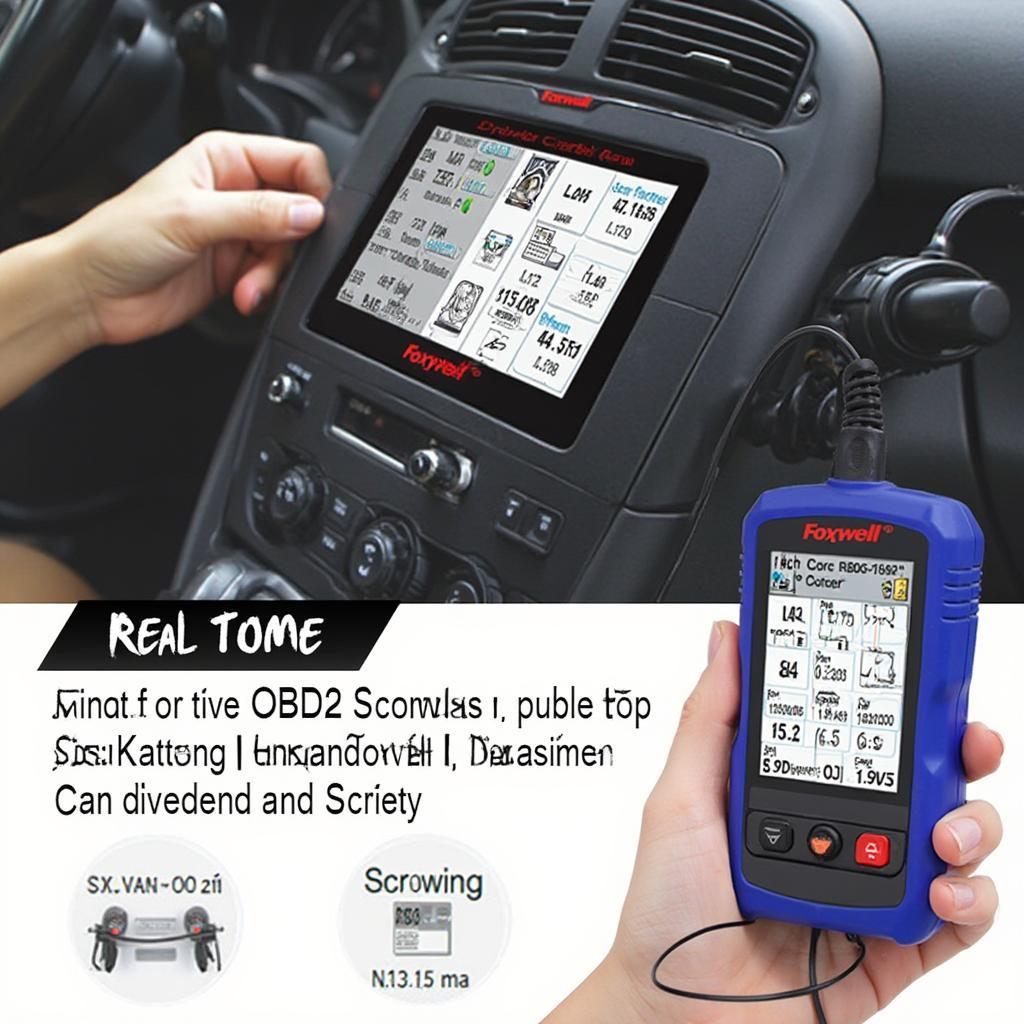 Foxwell ET2707 OBD2 Scanner Displaying Live Data