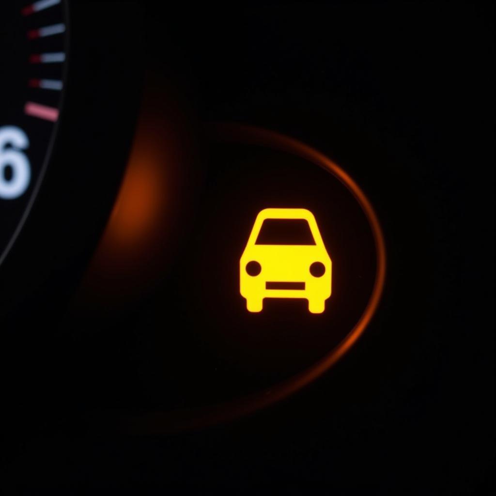 Car dashboard showing check engine light