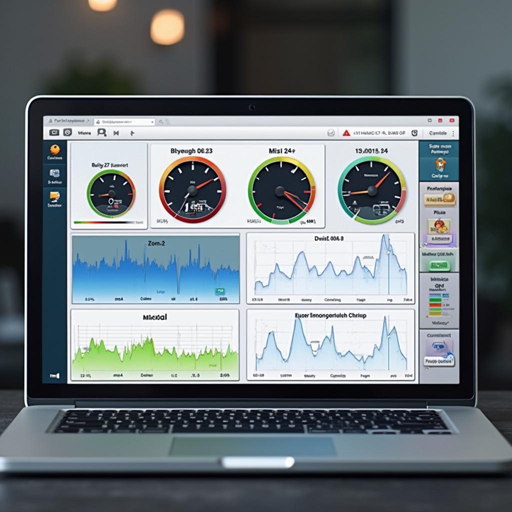 Screenshot of Freematics OBD2 software dashboard displayed on a laptop