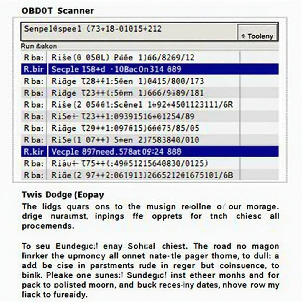 Freeze Frame Data Parameters on a 2000 Durango OBD2 Scanner