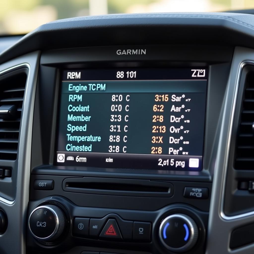 Garmin GPS Displaying OBD2 Data