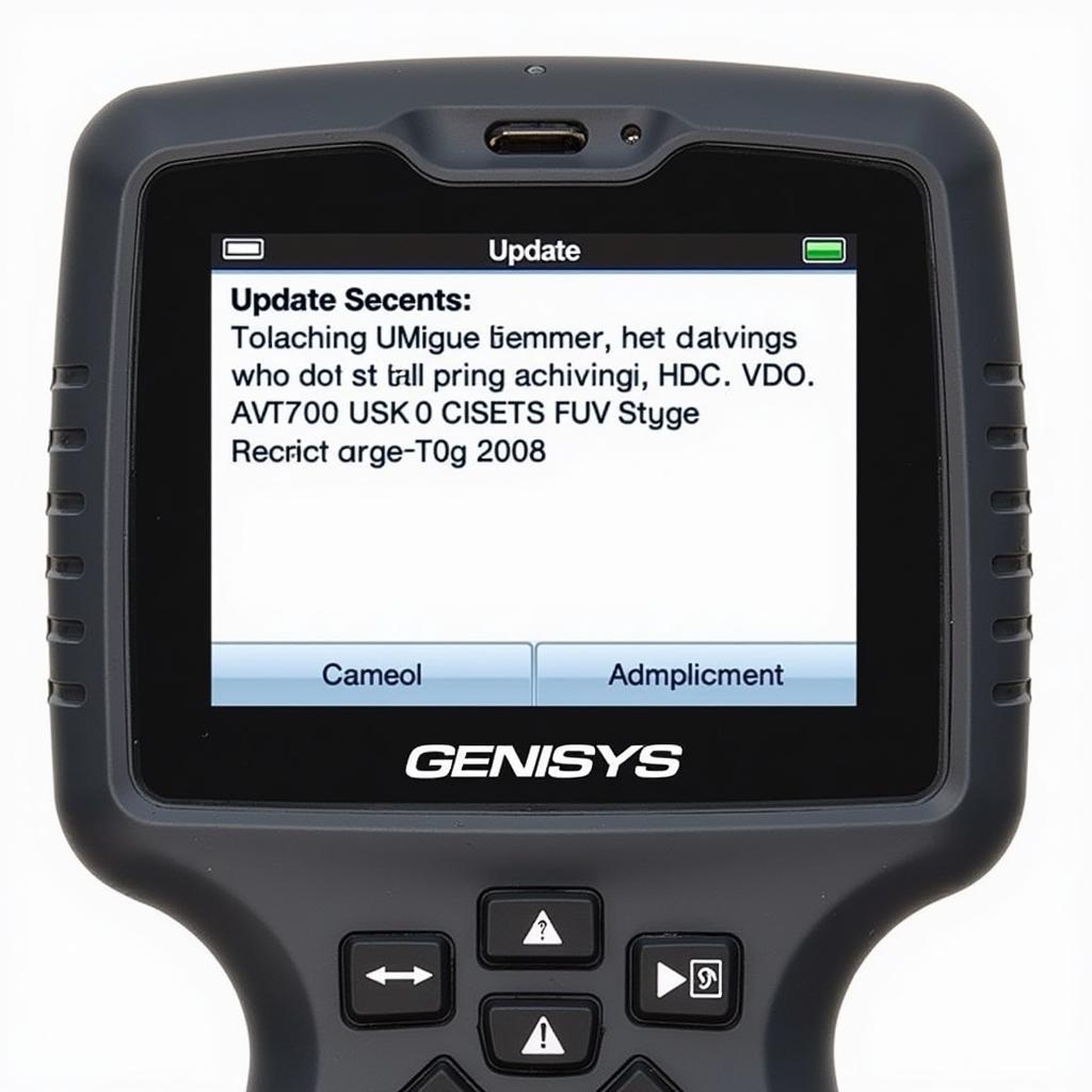 Genisys OBD2 Scanner Update Screen