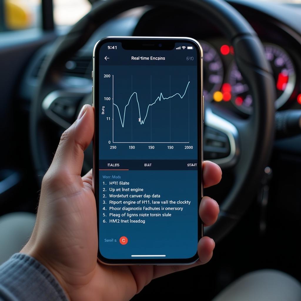 Golo Carcare App Displaying Diagnostic Data