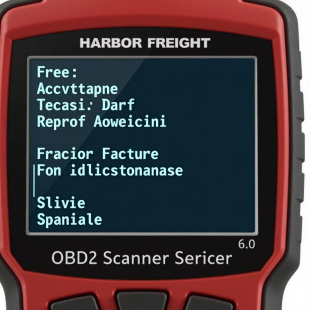 Harbor Freight OBD2 Scanner Display