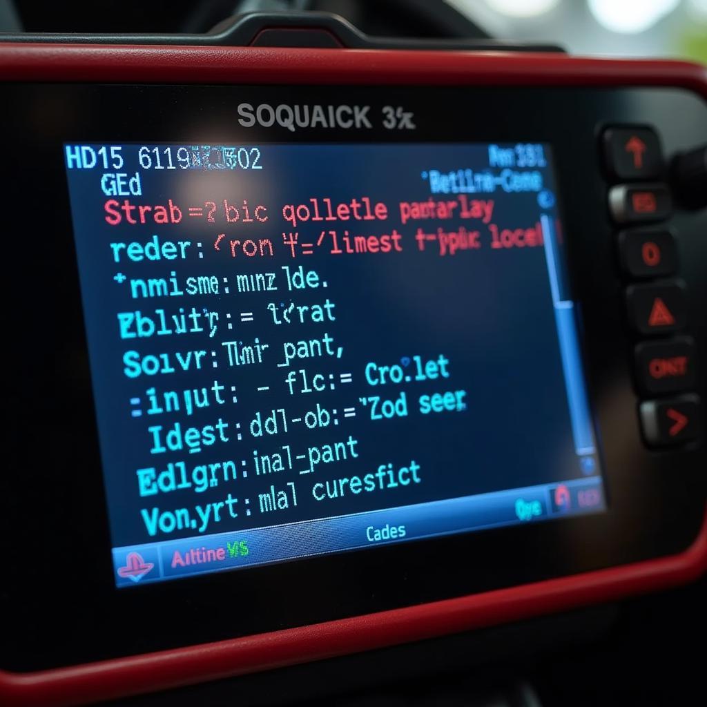 HD15 OBD2 Scanner Displaying Diagnostic Codes