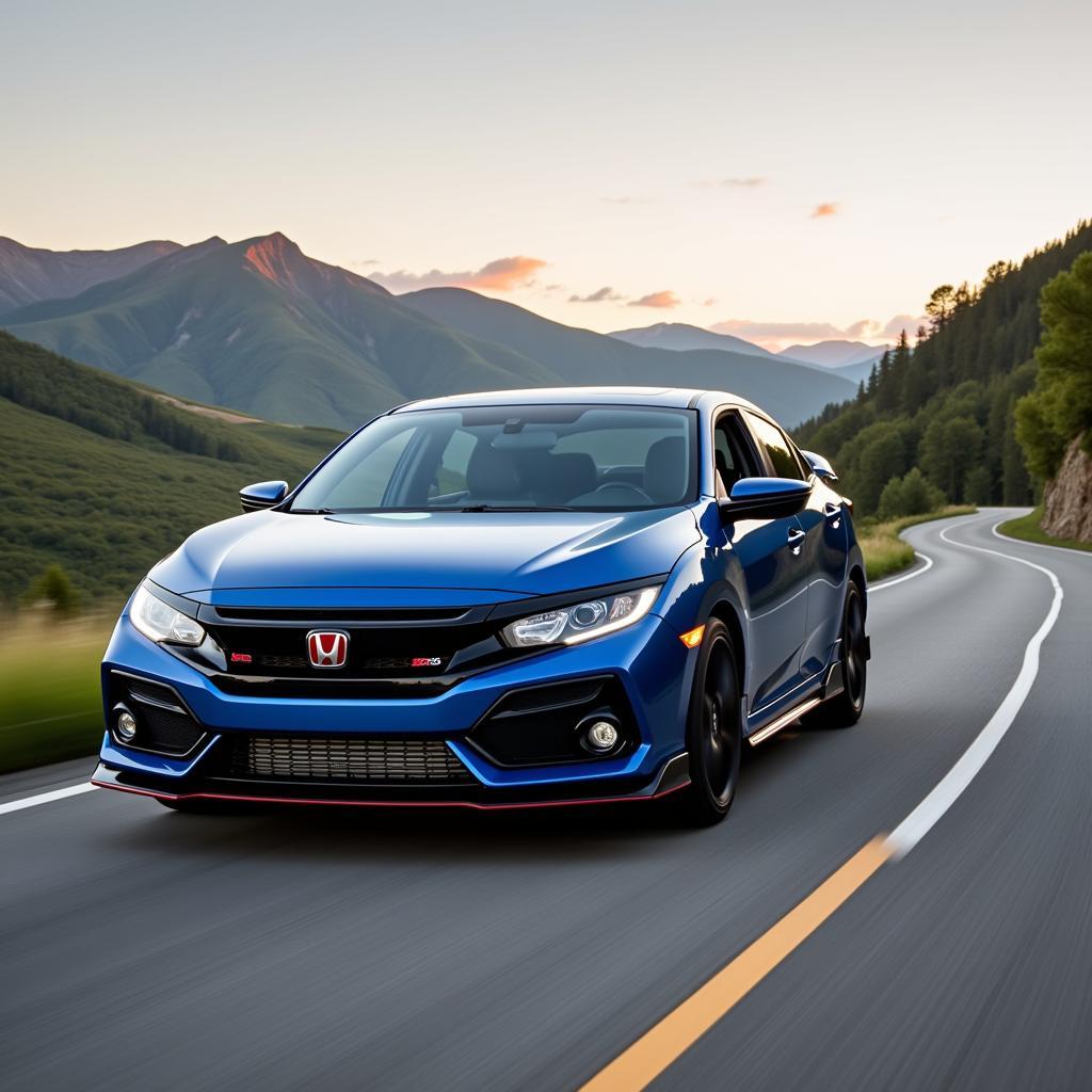 Honda Civic on a Winding Road