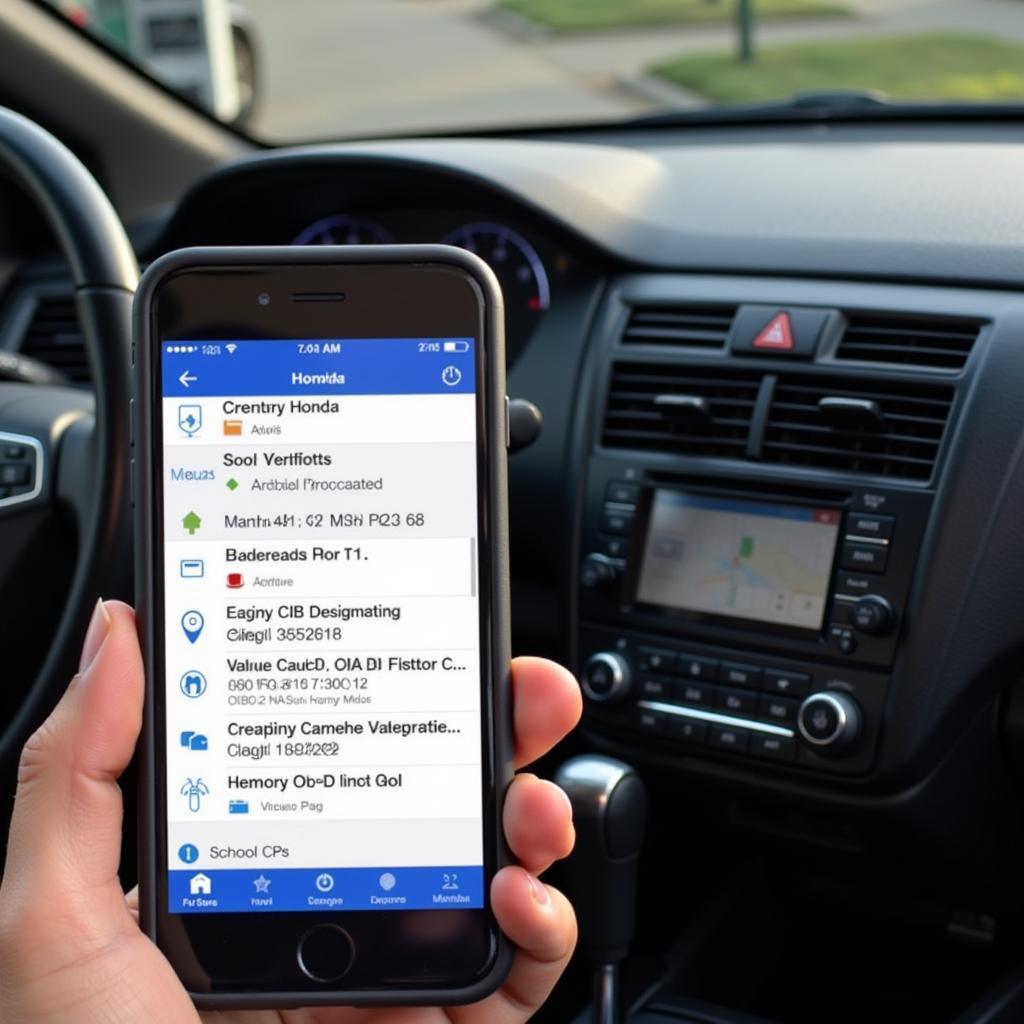 Honda OBD2 Scanner App in Use