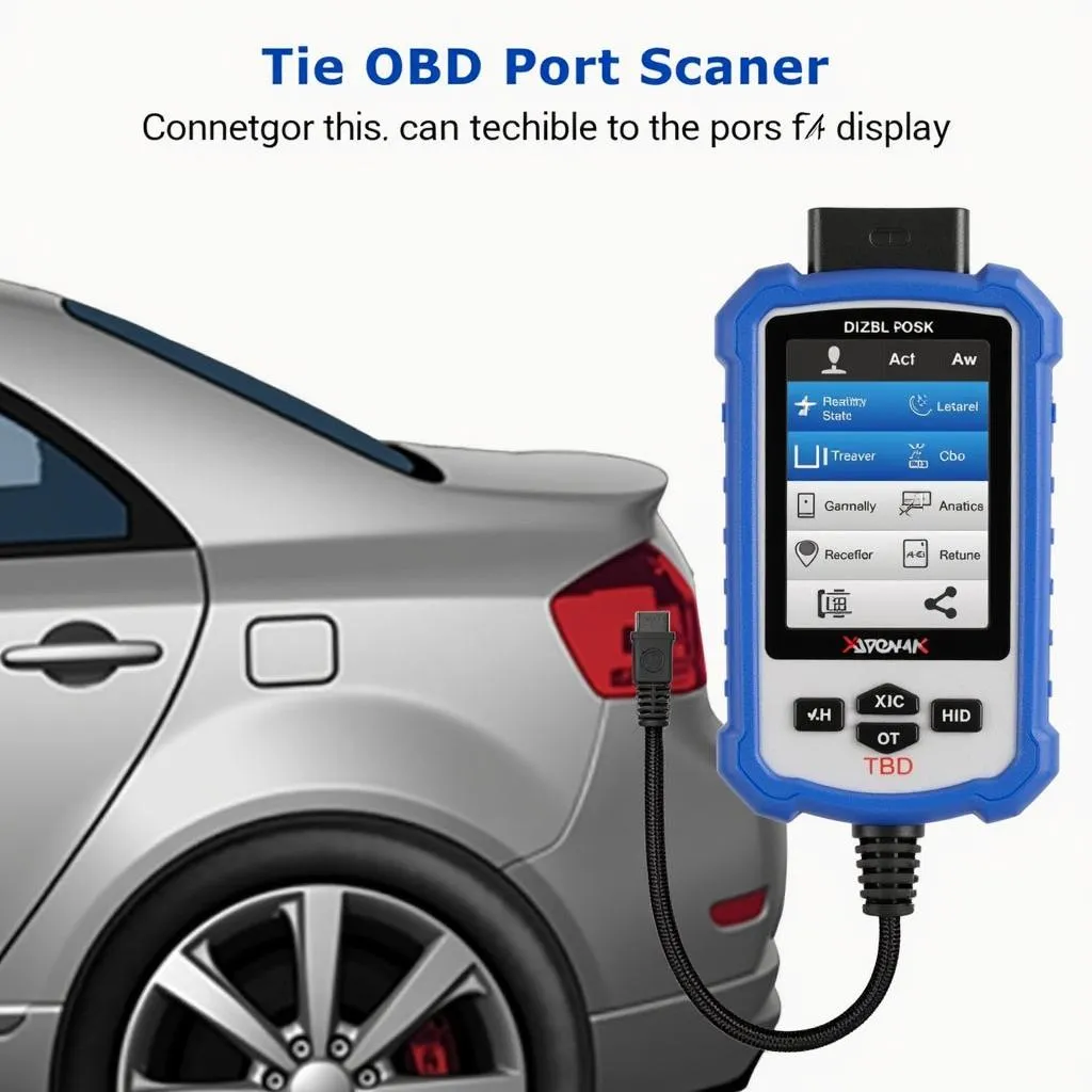 HT309 OBD2 scanner connected to car's OBD port