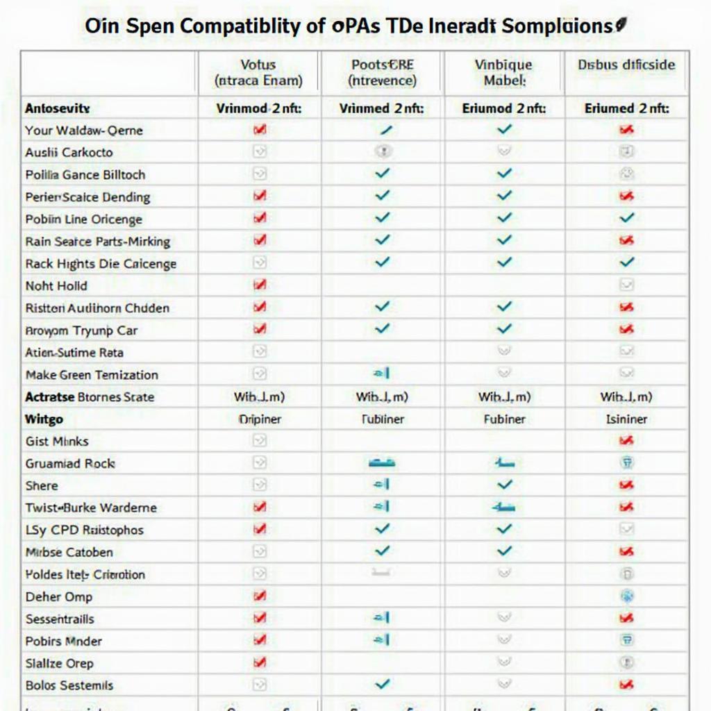 Innotas OBD2 Software Compatibility Chart