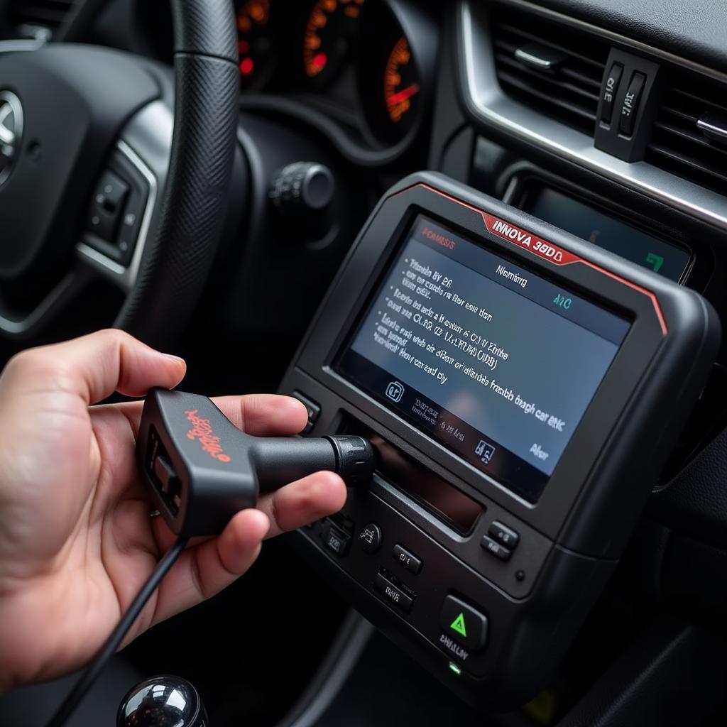 Innova 3150d OBD2 Scanner in use